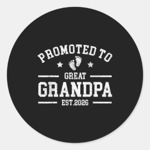 Promoted To Great Aunt Est 2026 New Great Aunt Fat Classic Round Sticker