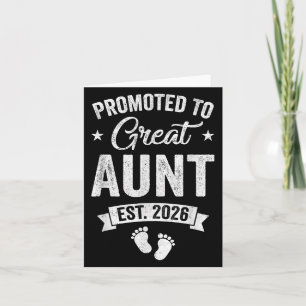 Promoted To Great Aunt Est 2026 Pregnancy Announce Card