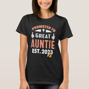 Promoted To Great Auntie 2023  First Time Auntie 2 T-Shirt