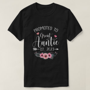 Promoted To Great Auntie Est 2023 Mothers Day T-Shirt