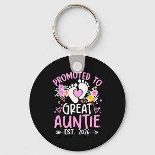 Promoted to great auntie est 2025 pregnancy key ring