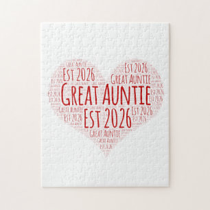 Promoted to Great Auntie Est 2026, Gift for Aunt  Jigsaw Puzzle