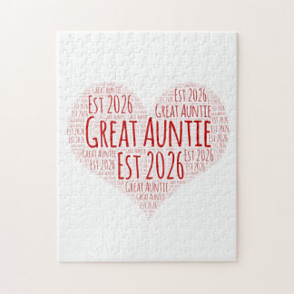 Promoted to Great Auntie Est 2026, Gift for Aunt  Jigsaw Puzzle