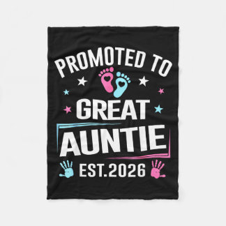 Promoted To Great Auntie Est 2026 Pregnancy Announ Fleece Blanket