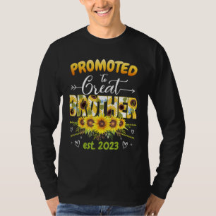 Promoted To Great Brother 2023 Cute Floral First T T-Shirt