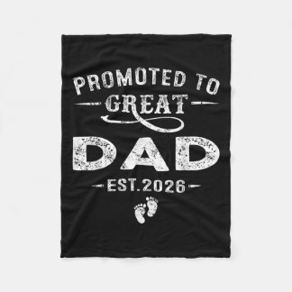 Promoted To Great Dad Est 2026 Pregnancy Announcem Fleece Blanket