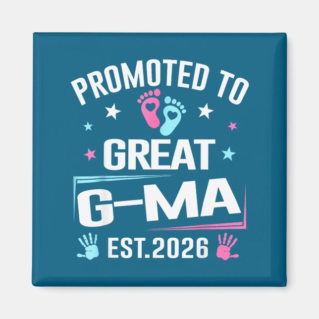 Promoted To Great G-ma Est 2026 Pregnancy Announce Magnet (Front)