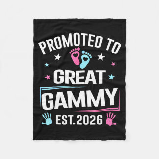 Promoted To Great Gammy Est 2026 Pregnancy Announc Fleece Blanket