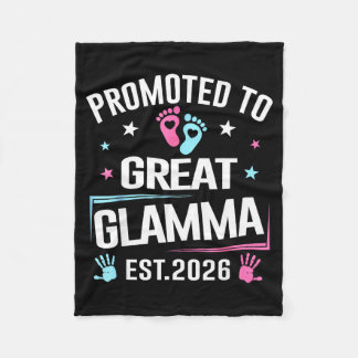Promoted To Great Glamma Est 2026 Pregnancy Announ Fleece Blanket