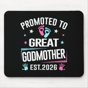 Promoted To Great Godmother Est 2026 Pregnancy Ann Mouse Mat