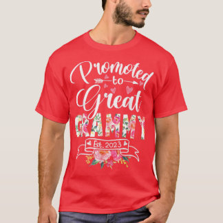 Promoted to Great Grammy Est 2023 Floral First Tim T-Shirt