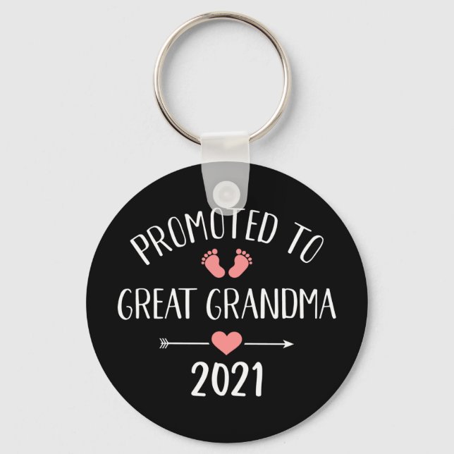 Promoted to Great grandma 2021 Key Ring (Front)