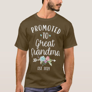 Promoted To Great Grandma 2021 Pregnancy Reveal T-Shirt