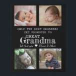 Promoted To Great Grandma 4 Photo Collage Faux Canvas Print<br><div class="desc">Photo collage canvas art with 'Only The Best Grandmas Get Promoted To Great Grandma ' typography  . Makes a perfect gift for your favourite grandmother for mother's day , grandparent's day , birthday. Personalise with we love you message and grandchildren names.</div>