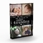Promoted To Great Grandma 4 Picture Collage Photo Block<br><div class="desc">Photo collage block with 'Only The Best Grandmas Get Promoted To Great Grandma ' typography  . Makes a perfect gift for your favourite grandmother for mother's day , grandparent's day , birthday. Personalise with we love you message and grandchildren names.</div>