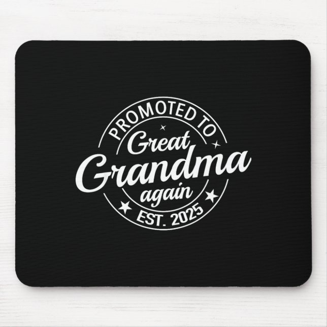 Promoted To Great Grandma Again 2025 Pregnancy Bab Mouse Mat (Front)