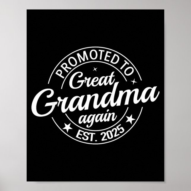 Promoted To Great Grandma Again 2025 Pregnancy Bab Poster (Front)