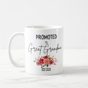 Promoted To Great Grandma Est 2023, Great grandma Coffee Mug