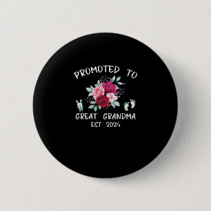 Promoted To Great Grandma Est 2024 6 Cm Round Badge