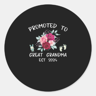 Promoted To Great Grandma Est 2024 Classic Round Sticker