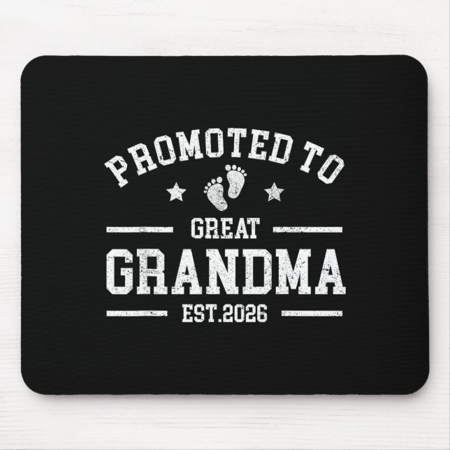 Promoted To Great Grandma Est. 2026 Baby Announcem Mouse Mat (Front)