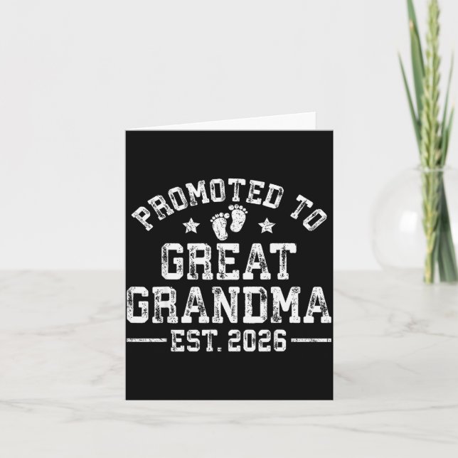 Promoted To Great Grandma Est 2026 First Time New  Card (Front)