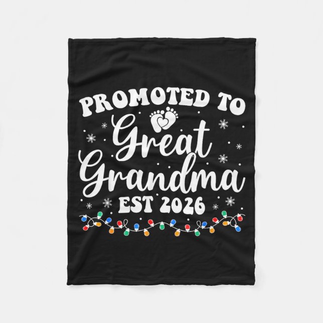 Promoted To Great Grandma Est 2026 First Time New  Fleece Blanket (Front)