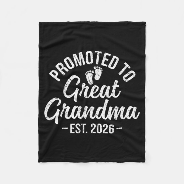 Promoted To Great Grandma Est 2026 First Time New  Fleece Blanket (Front)