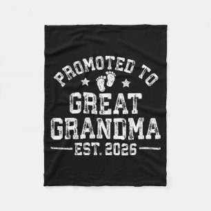 Promoted To Great Grandma Est 2026 First Time New Fleece Blanket