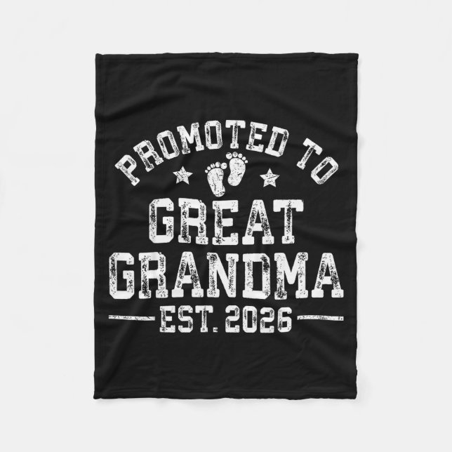 Promoted To Great Grandma Est 2026 First Time New  Fleece Blanket (Front)