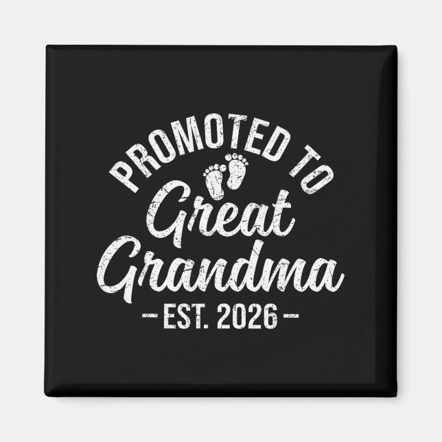 Promoted To Great Grandma Est 2026 First Time New  Magnet (Front)