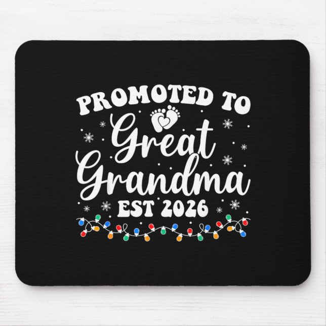 Promoted To Great Grandma Est 2026 First Time New  Mouse Mat (Front)
