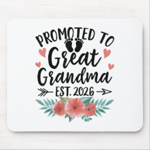 Promoted To Great Grandma Est 2026 First Time New Mouse Mat