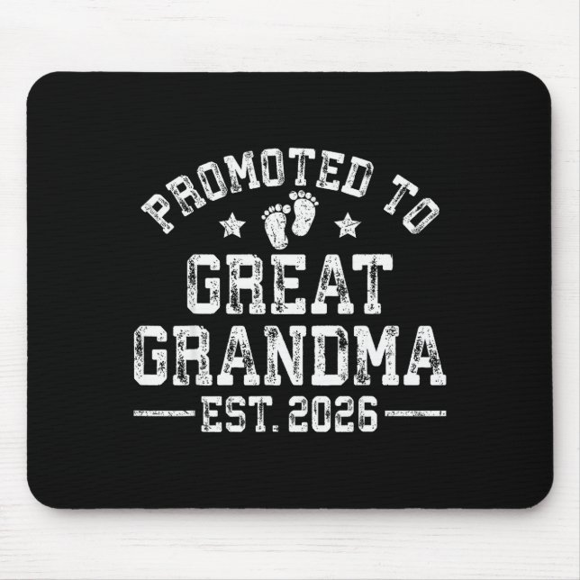 Promoted To Great Grandma Est 2026 First Time New  Mouse Mat (Front)