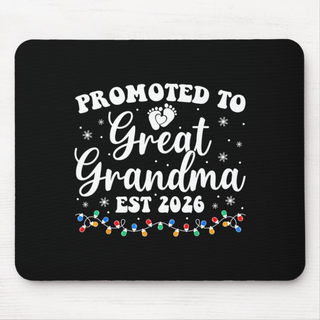 Promoted To Great Grandma Est 2026 First Time New  Mouse Mat (Front)