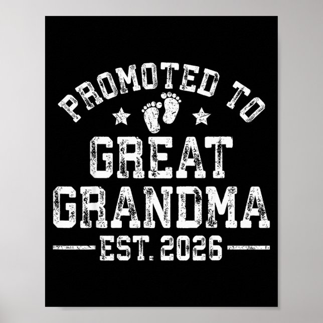 Promoted To Great Grandma Est 2026 First Time New  Poster (Front)