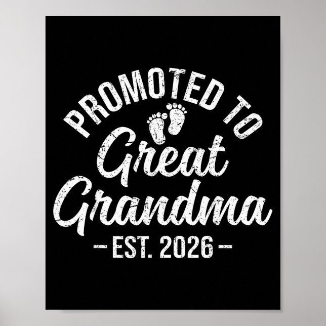 Promoted To Great Grandma Est 2026 First Time New  Poster (Front)