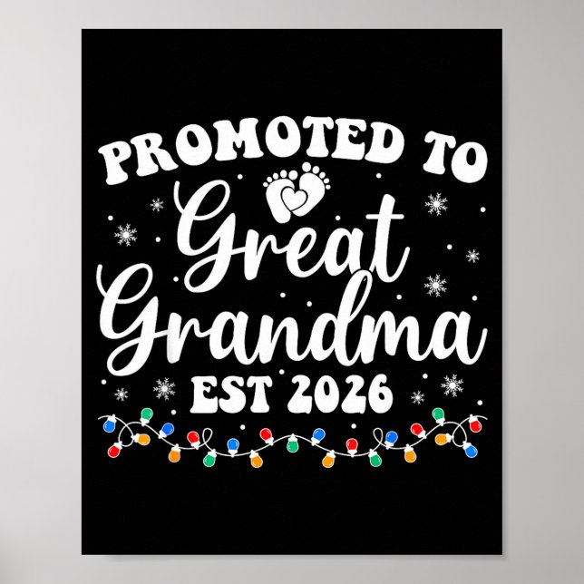 Promoted To Great Grandma Est 2026 First Time New  Poster (Front)