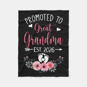 Promoted To Great Grandma Est 2026 Mothers Day Fleece Blanket