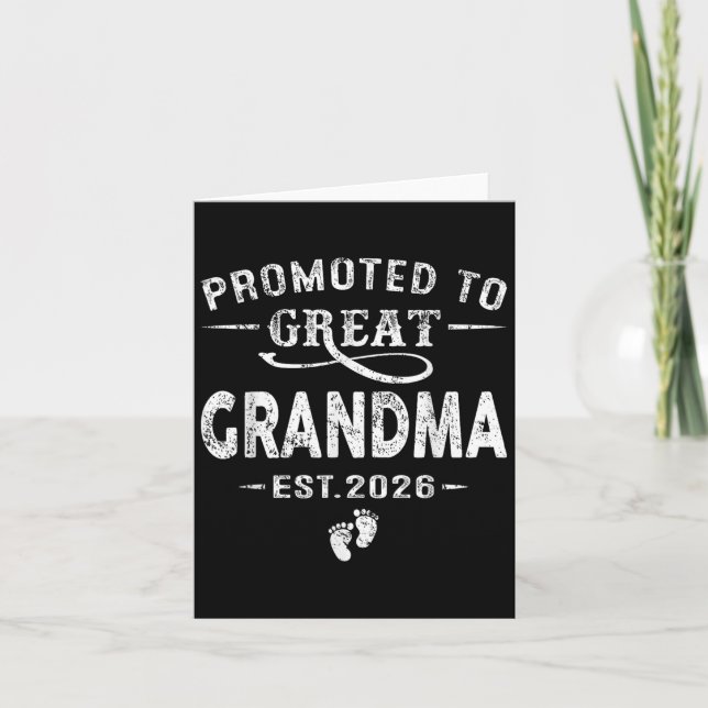 Promoted To Great Grandma Est 2026 Pregnancy Annou Card (Front)