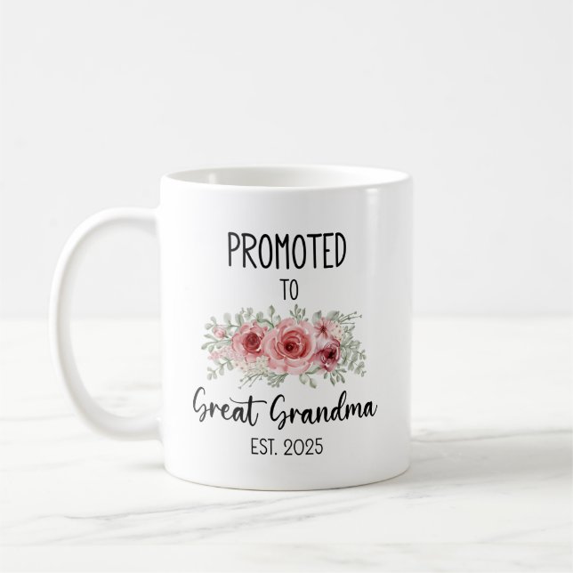Promoted To Great Grandma Mug 2025, Great Grandma (Left)