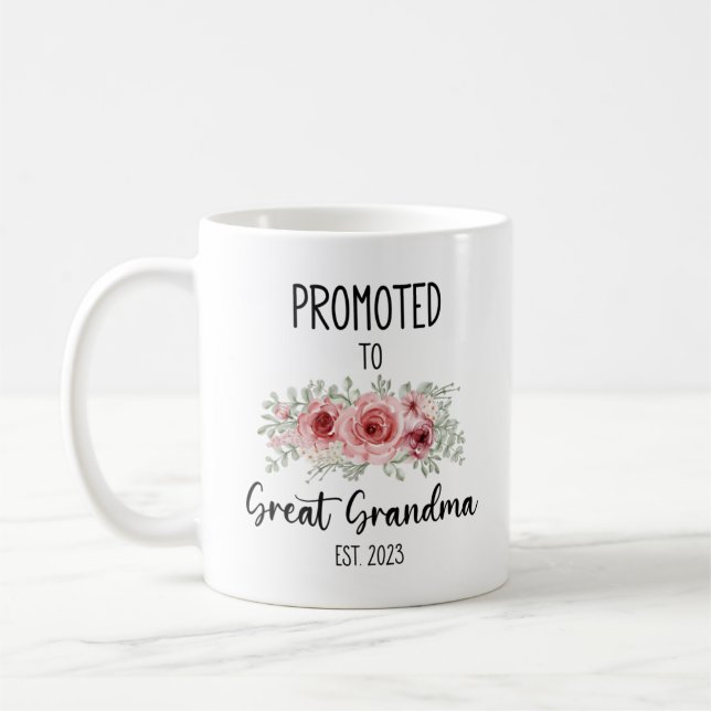 Promoted To Great Grandma Mug 2025, Great Grandma (Left)