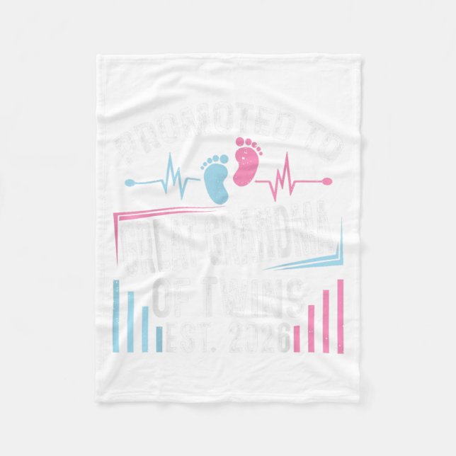 Promoted To Great Grandma Of Twins Est 2026 Baby S Fleece Blanket (Front)