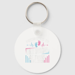 Promoted To Great Grandma Of Twins Est 2026 Baby S Key Ring