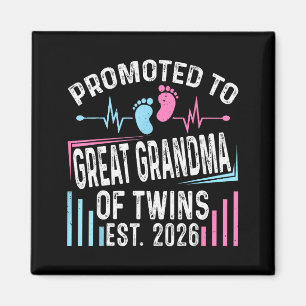 Promoted To Great Grandma Of Twins Est 2026 Baby S Magnet