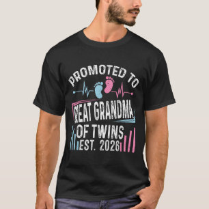 Promoted To Great Grandma Of Twins Est 2026 Baby S T-Shirt