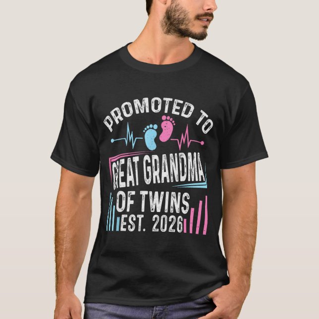 Promoted To Great Grandma Of Twins Est 2026 Baby S T-Shirt (Front)