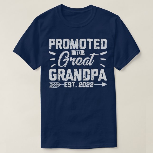 Promoted To Great Grandpa 2022 Cute Pregnancy Anno T-Shirt (Design Front)