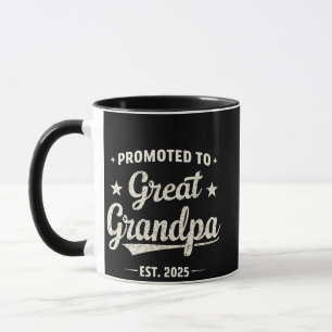Promoted to Great Grandpa 2025 Family Gift  Mug