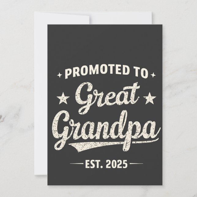 Promoted to Great Grandpa 2025 Family Gift  Thank You Card (Front)